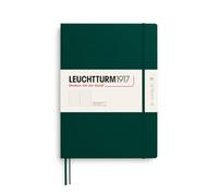 LEUCHTTURM1917 Notebook Master Slim A4+, Hardcover, Forest Green | 123 numbered pages, 100 g/m² ink-proof paper, thread-bound, opens flat, 2 ribbon bookmarks, expandable pocket