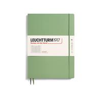 LEUCHTTURM1917 Notebook Master Slim A4+, Hardcover, Sage, Lined | 123 numbered pages, 100 gsm paper, thread-bound, opens flat, 180° opening, expandable pocket for A4
