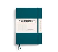 Leuchtturm1917 Hardcover Dotted A5 Notebook with Elastic Strap, Pacific Green