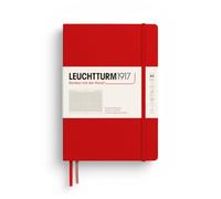 LEUCHTTURM1917 Notebook Medium A5 Hardcover, Cherry, Squared | 251 numbered pages, table of contents, 2 ribbon bookmarks, thread-bound, opens flat