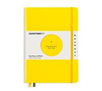 LEUCHTTURM1917 Notebook Medium A5 Hardcover Dotted, Lemon | 251 numbered pages, Bauhaus Edition with Kandinsky embossing, table of contents, thread-bound, opens flat, acid-free