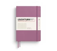 LEUCHTTURM1917 Notebook Medium A5 Hardcover, Lined, Dusty Rose | 251 numbered pages, cream, thread-bound, opens flat, 2 ribbon bookmarks, expandable pocket