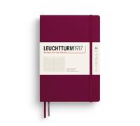 LEUCHTTURM1917 Notebook Medium A5 Hardcover, Lined, Port Red | 251 numbered pages, table of contents, thread-bound, opens flat, 2 ribbon bookmarks, expandable pocket