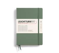 LEUCHTTURM1917 Notebook Medium A5 Hardcover, Olive, Lined | 251 numbered pages with table of contents, thread-bound, opens flat, acid-free, 2 ribbon bookmarks, expandable pocket