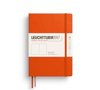 LEUCHTTURM1917 Notebook Medium A5, Hardcover, Plain, Pumpkin | 251 numbered pages, 80 gsm cream paper, thread-bound, opens flat, table of contents, ribbon bookmark