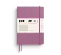 LEUCHTTURM1917 Notebook Medium A5, Hardcover, Squared, Dusty Rose | 251 numbered pages, thread-bound, opens flat, cream, 2 ribbon bookmarks, expandable pocket
