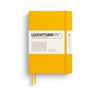 LEUCHTTURM1917 Notebook Medium A5 Hardcover, Squared, Sunflower | 251 numbered pages, thread-bound, opens flat, 80 gsm cream paper, expandable pocket, 2 ribbon bookmarks