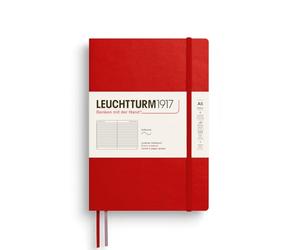 LEUCHTTURM1917 Notebook Medium A5, Softcover, 123 Pages, Cherry | Lined, 123 numbered pages, thread-bound, opens flat, cream paper, acid-free