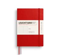 LEUCHTTURM1917 Notebook Medium A5 Softcover, Cherry, Dotted | 123 numbered pages, table of contents, thread-bound, opens flat, 80 gsm paper, 2 ribbon bookmarks, expandable pocket