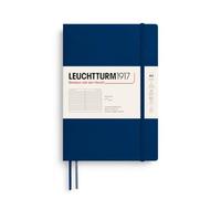 LEUCHTTURM1917 Notebook Medium A5 Softcover Marine Lined | 123 numbered pages, table of contents, 2 ribbon bookmarks, expandable pocket, elastic closure, thread-bound, opens flat