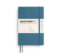 LEUCHTTURM1917 Notebook Paperback B6+, Softcover, Stone Blue, Plain | 123 numbered pages, cream, thread-bound, opens flat, acid-free, expandable pocket