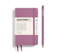 LEUCHTTURM1917 Notebook Pocket A6, Dusty Rose, Lined, Hardcover | 187 numbered pages, thread-bound, opens flat, 2 ribbon bookmarks, expandable pocket, elastic closure