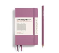 LEUCHTTURM1917 Notebook Pocket A6 Hardcover, 187 Numbered Pages | Squared, 2 ribbon bookmarks, expandable pocket, elastic closure, thread-bound, opens flat