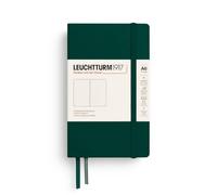 LEUCHTTURM1917 Notebook Pocket A6, Hardcover, Forest Green, Dotted | 187 numbered pages, table of contents, ribbon bookmark, thread-bound, opens flat, cream, Bullet Journal