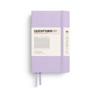 LEUCHTTURM1917 Notebook Pocket A6 Hardcover, Squared, Lilac | 187 numbered pages, thread-bound, opens flat, 2 ribbon bookmarks, expandable pocket