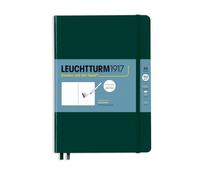 LEUCHTTURM1917 Sketchbook Medium A5, 150 GSM, Plain, Forest Green | 112 pages drawing card, thread-bound, opens flat, expandable pocket, elastic closure, ribbon bookmark, spine labels