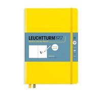 LEUCHTTURM1917 Sketchbook Medium (A5), Hardcover, 150 GSM, Lemon | Plain, 112 pages, thread-bound, opens flat, for pencil, Marker, charcoal, ink, pastel as well as chalk