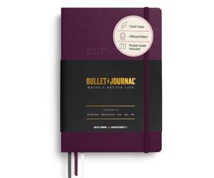 LEUCHTTURM1917 The Official Bullet Journal Edition 2 - Notebook Built for BuJo, Medium A5 204 Pages of 120gsm Paper, with Bujo Pocket Guide (Purple26)