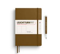 LEUCHTTURM1917 372197 Notebook Medium (A5), Hardcover, 251 Numbered Pages, Spice Brown, Dotted