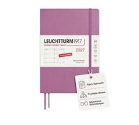 LEUCHTTURM1917 Week to View Diary 2027, A5, Hardcover, Dusty Rose, German | 7 days on one spread, acid-free, 3-year overview, project planner, school holidays