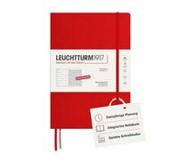 LEUCHTTURM1917 Week to View Diary & Notebook 2027, B5, Cherry, Hardcover | 144 pages, school holidays, acid-free, 2 ribbon bookmarks, expandable pocket, German edition