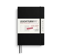 LEUCHTTURM1917 Weekly Calendar 2027 A5 with Notebook, Lined - Diary German, 18 Months July 2026 - December 2027, Black, Soft Cover, 210 x 145 mm, Week to View Left + Note Page Right