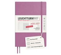LEUCHTTURM1917 Weekly Calendar 2027 A5 with Notebook, Lined - Diary German, 18 Months July 2026 - December 2027, Dusty Rose, Soft Cover, 210 x 145 mm, Week to View Left + Note Page Right