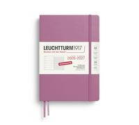 LEUCHTTURM1917 Weekly Calendar 2027 A5 with Notebook, Lined - Diary German, 18 Months July 2026 - December 2027, Dusty Rose, Hard Cover, 210 x 145 mm, Week to View Left + Note Page Right