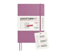 LEUCHTTURM1917 Weekly Calendar 2027 Medium (A5) with Notebook - Diary German, Dusty Rose, Soft Cover, January-December 2027, Weekly Overview Left + Note Page Right