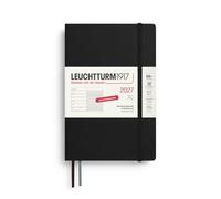 LEUCHTTURM1917 Weekly Calendar 2027 Paperback (B6+) with Notebook - Diary German, Black, Soft Cover, January-December 2027, Weekly Overview Left + Note Page Right