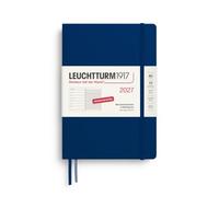 LEUCHTTURM1917 Weekly Calendar for 2027, Medium (A5) with Notebook - Schedule in German, Navy, January-December 2027, Week Overview on the Left + Notes Page