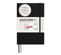 LEUCHTTURM1917 Weekly Diary & Notebook 2027, A5, Softcover, Black, German | 80 gsm acid-free, 144 pages, 3 year overview, school holidays, moon phases, expandable pocket, 2 ribbon bookmarks