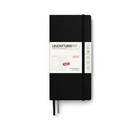 LEUCHTTURM1917 Weekly Planner 2027 Dotted Wallet (B6+ x A6) with Notebook - Diary English, Black, Hard Cover, 125 x 190 mm + 90 x 150 mm, January-December, Weekly Overview + Note Page