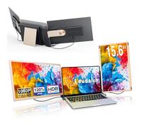 Leudaich 15.6'' Screen Extender Portable Laptop, 1080P DIY Portable Laptop Monitor Extender with 360° Rotation, Plug&Play Detachable Triple Monitor Laptops, Compatible with Mac,Wins, Android, Dex