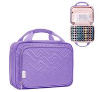 Leudes Diamond Painting Storage Containers, 60 Slots Bead Storage Box for Diamond Art Kits Accessories Organizer Case (Only Bottles and Bag) (Purple-1(60 Jars))