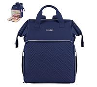 Leudes Knitting Bag Backpack, Yarn Storage Organizer Large Crochet Bag Tote Water Resistant Yarn Holder Case for Carrying Projects, Knitting Needles, Crochet Hooks and Other Accessories (Navy Blue)