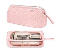 Leudes Travel Bag for Shark Hair Tools flexstyle Portable Shark Hair Carrying case dustproof Flat Curling Iron Travel Organizer, Pink, Quilting