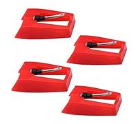 Leudgh Record Player Needle 4 Pack Ruby Ceramic Stylus Tip 33 RPM | High density packaging protects each needle during transit; the four unit set is designed for quick swap and safe storage.