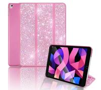 Leuhiove 10.2 inch Bling Case for iPad 9th Generation 2021,iPad 8th Generation 2020,iPad 7th Generation 2019,Sparkle Glitter Rhinestone Stand Cover，Auto Wake/Sleep (Pink)