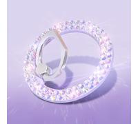 Leuhiove Bling Magnetic Phone Ring Holder for Mag-Safe, Glitter Magnet Cell Phone Grip Stand Sparkle Finger Ring Magnetic Compatible with iPhone 16 Pro Max 15 14 13 12 Mag-Safe Accessories（Purple）