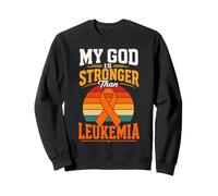 Leukemia Awareness God Orange Ribbon Cancer Warrior Sweatshirt