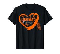 Leukemia Awareness Warriors Orange Ribbon Butterfly Heart T-Shirt