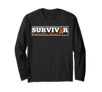 Leukemia Cancer Awareness Orange Ribbon Survivor Long Sleeve T-Shirt