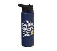 Leukemia Daughter Orange Ribbon Cancer Family Support Stainless Steel Insulated Water Bottle