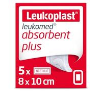 Leukomed - Sterile Wound Dressing - Breathable and Flexible First-aid Plasters Ideal for Postoperative Care - White - 8 cm x 10 cm - Box of 5