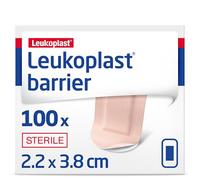 Leukoplast Barrier - Waterproof and Dirt-Repellent Sterile Strip - Bacterial Barrier Which Helps to Prevent Wound Infection - Absorbent, Flexible and Conformable - Beige, 3.8 cm x 2.2 cm, Box of 100