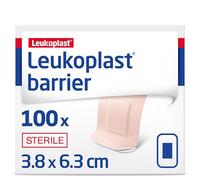 Leukoplast Barrier - Waterproof and Dirt-Repellent Sterile Strip - Bacterial Barrier Which Helps to Prevent Wound Infection - Absorbent, Flexible and Conformable - Beige, 3.8 cm x 6.3 cm, Box of 100