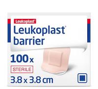 Leukoplast Barrier - Waterproof and Dirt-Repellent Sterile Strip - Bacterial Barrier Which Helps to Prevent Wound Infection - Absorbent, Flexible and Conformable - Beige, 3.8 cm x 3.8 cm, Box of 100
