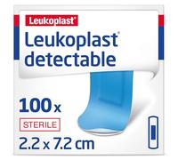 Leukoplast Detectable - Sterile Dressing Strips with X-Ray and Metal Detectable Materials - Breathable and Waterproof, First-aid Plasters - Blue - 2.2 cm x 7.2 cm - Box of 100