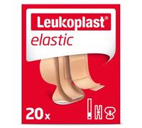 Leukoplast Elastic First Aid Plaster Strips - Flexible Adhesive Soft Absorbent Padded Fabric - Finger Cuts, Blisters & First Aid Accessory - 20 PCs